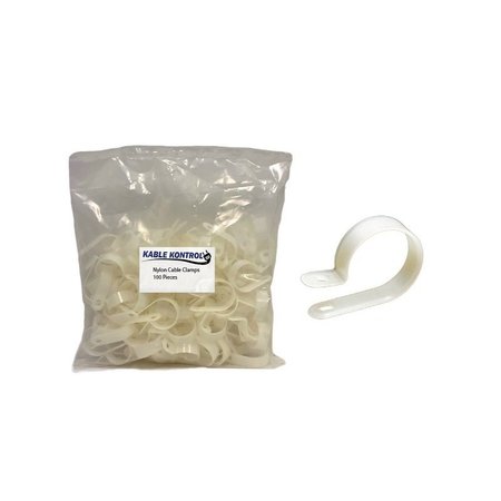 KABLE KONTROL Kable Kontrol® - Nylon Plastic Cable Clamps - 1/2" Diameter - 100 pcs - Natural White CCUC3-050-C-NATURAL